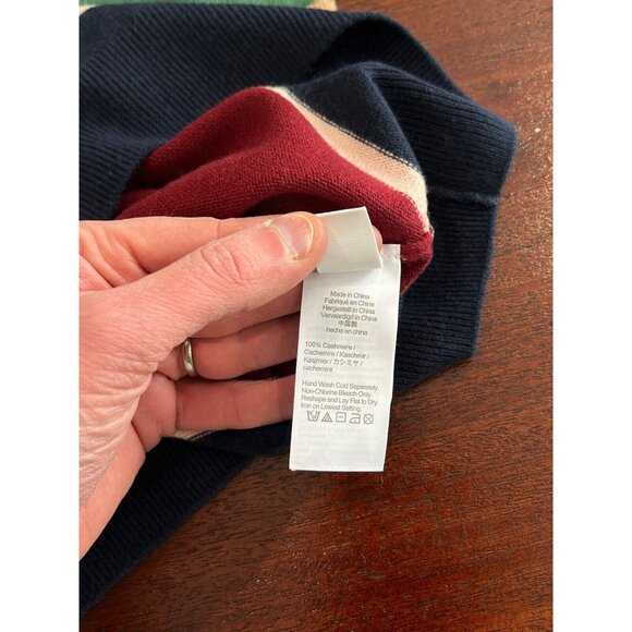 NWT J.Crew 100% Cashmere Crewneck Sweater Stripe BI838 Mens Size Medium M $168 - Picture 10 of 11